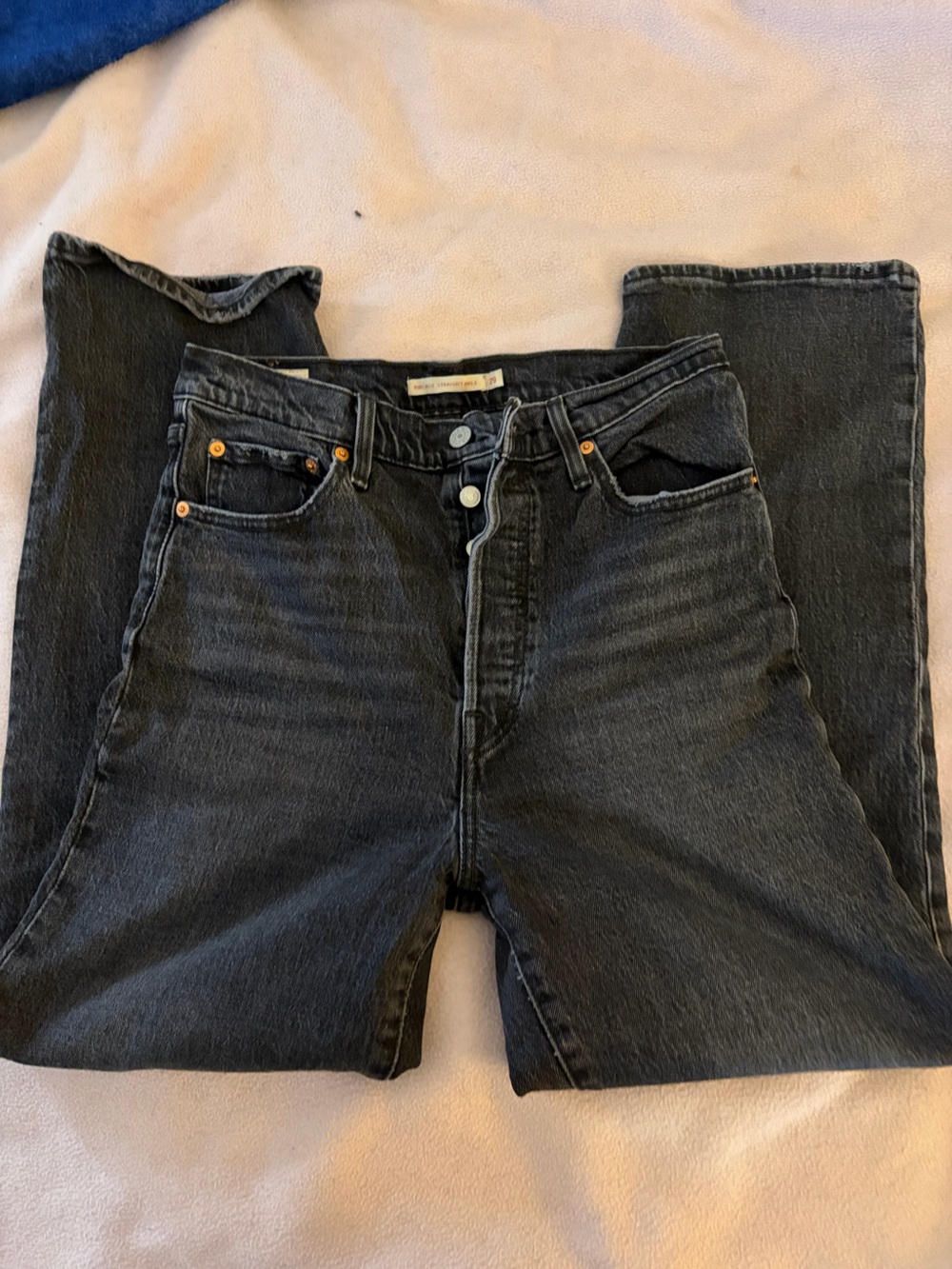 Levi's Black High-Rise Straight-Leg Jeans